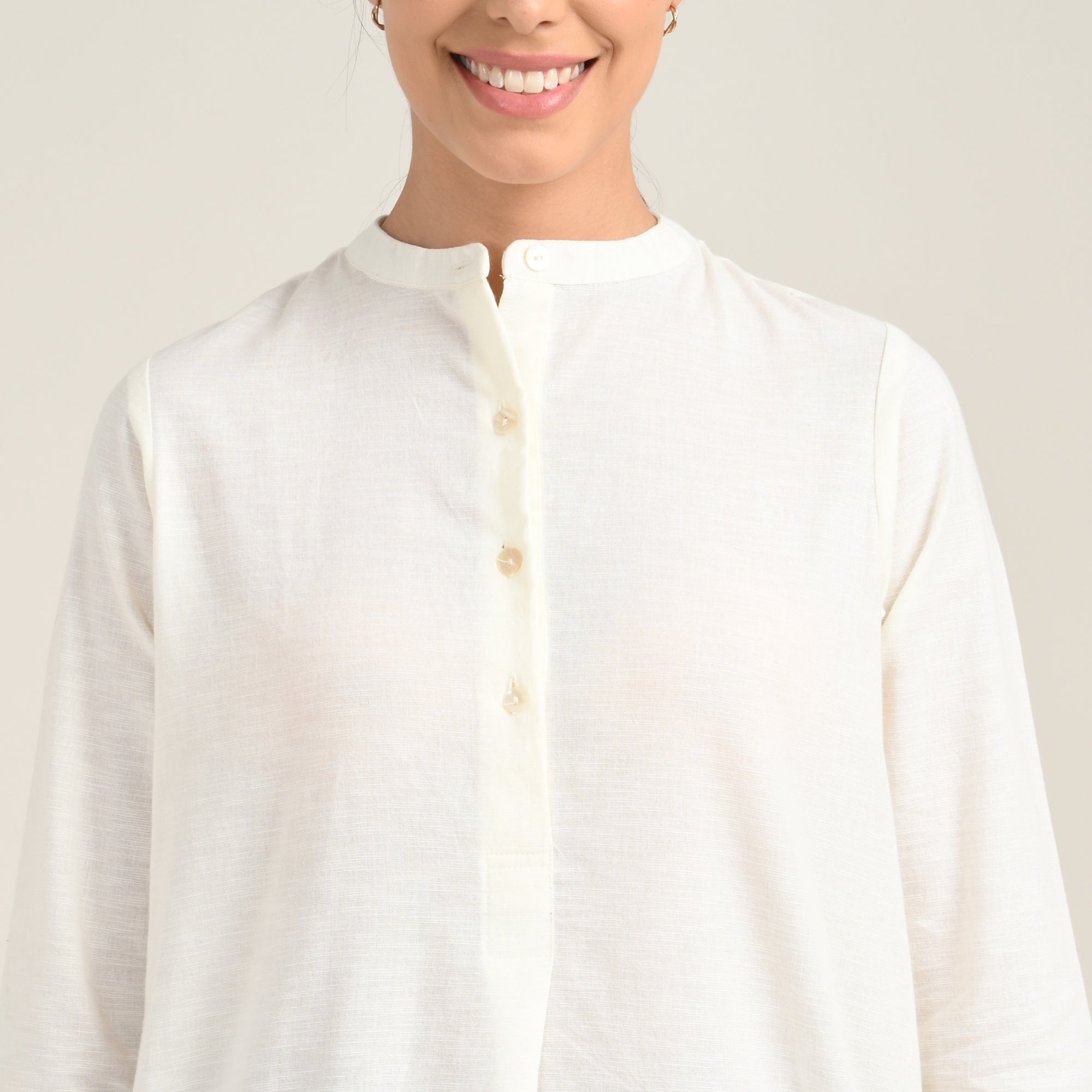Pleated Tunic - Ecru
