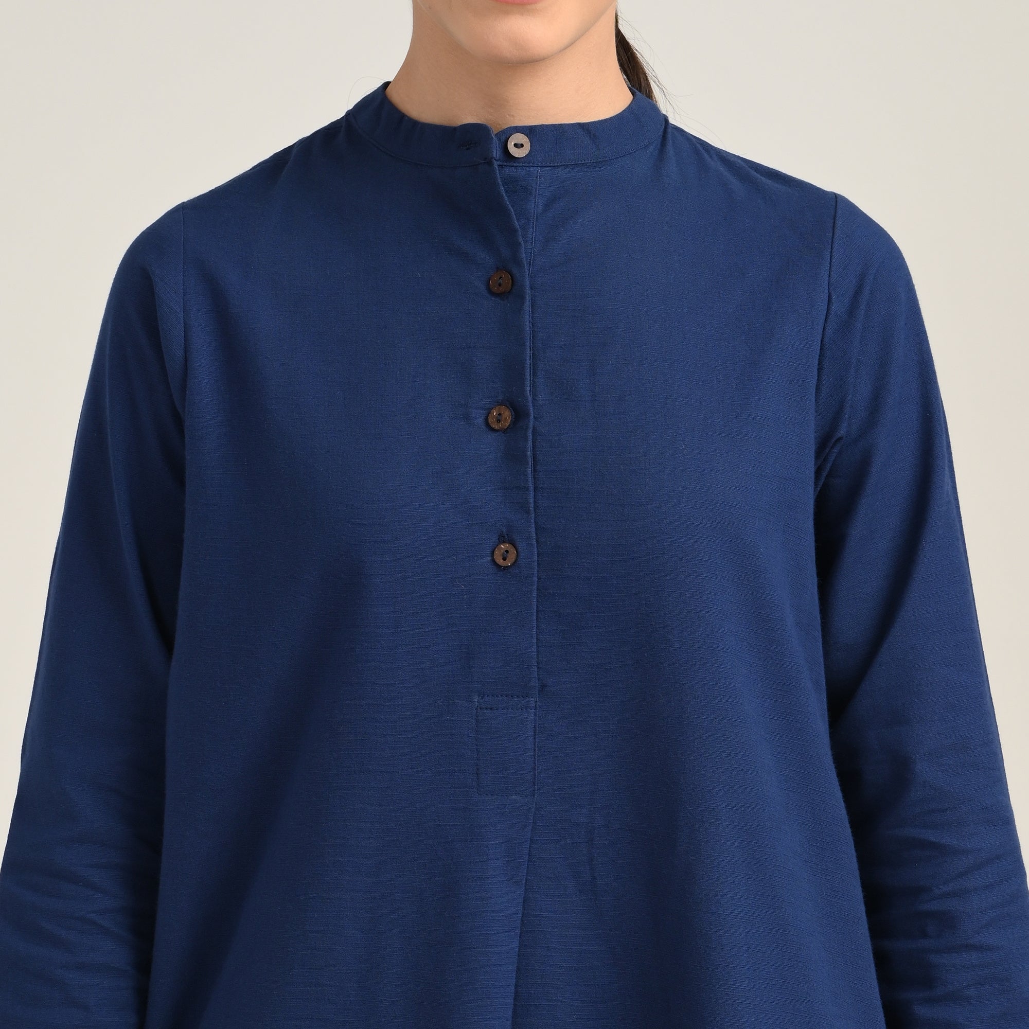 Pleated Tunic - Navy Blue