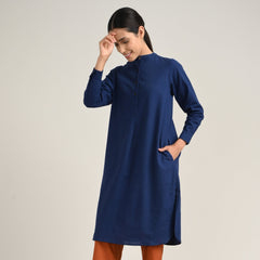 Pleated Tunic - Navy Blue