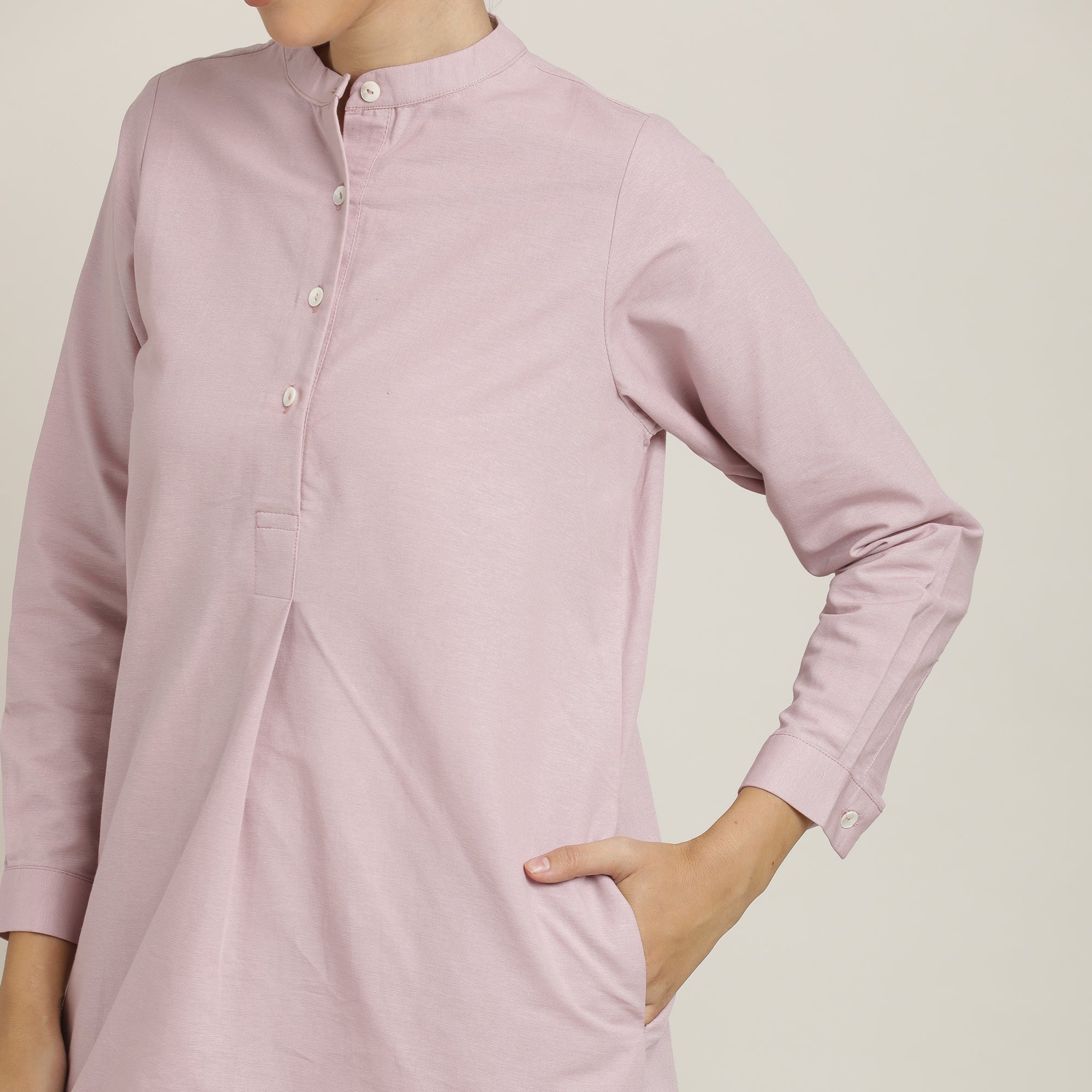 Pleated Tunic - Pastel Pink