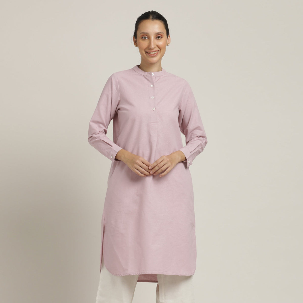 Pleated Tunic - Pastel Pink
