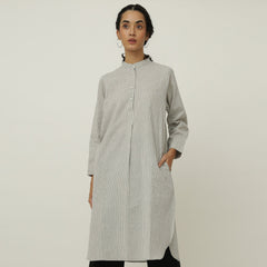 Pleated Tunic > White Stripe