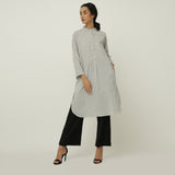 Pleated Tunic > White Stripe