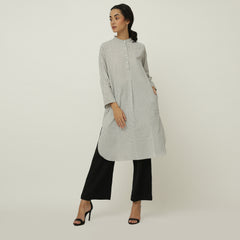 Pleated Tunic > White Stripe