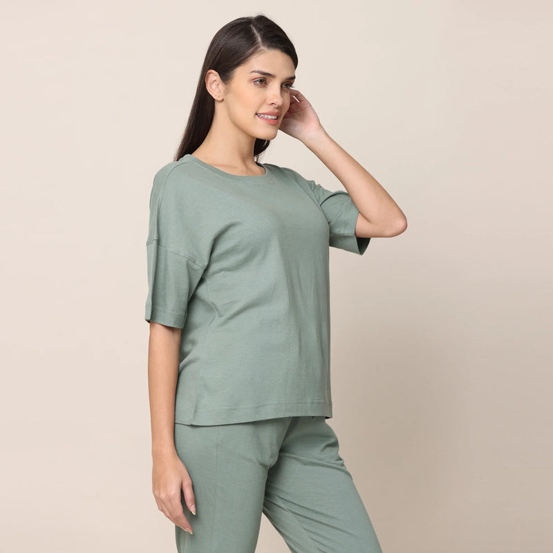 Oversized Pajama Top - Sage