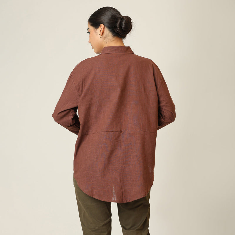 Oversized Shirt - Coffee Brown