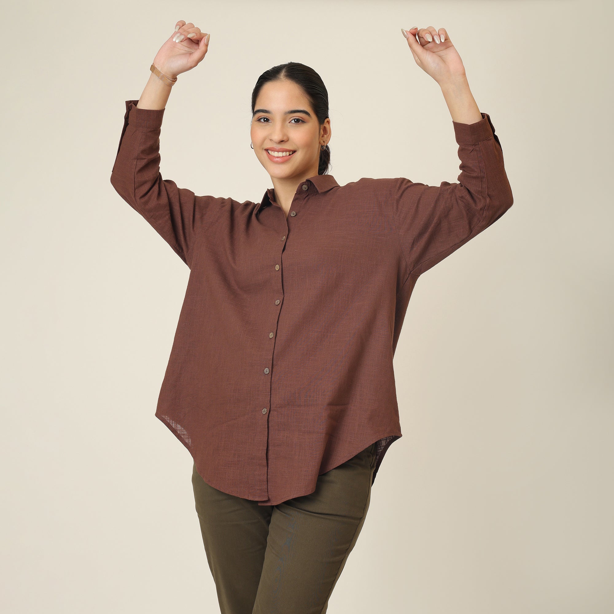 Oversized Shirt - Coffee Brown