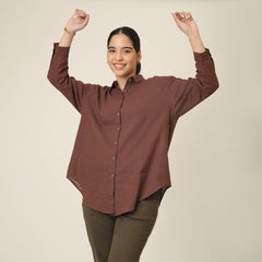 Oversized Shirt & Chinos - Coffee Brown & Olive