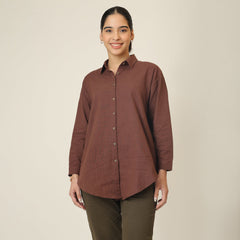 Oversized Shirt - Coffee Brown