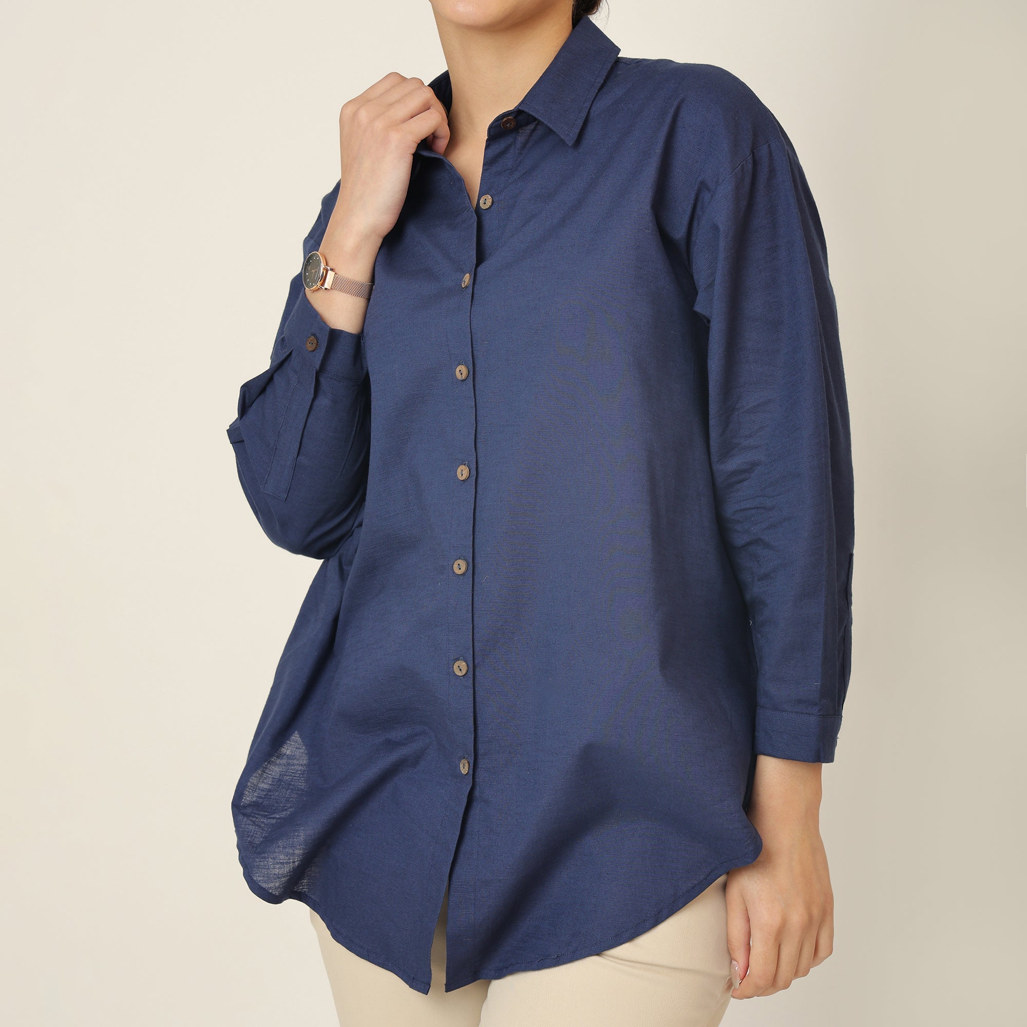 Oversized Shirt - Navy Blue