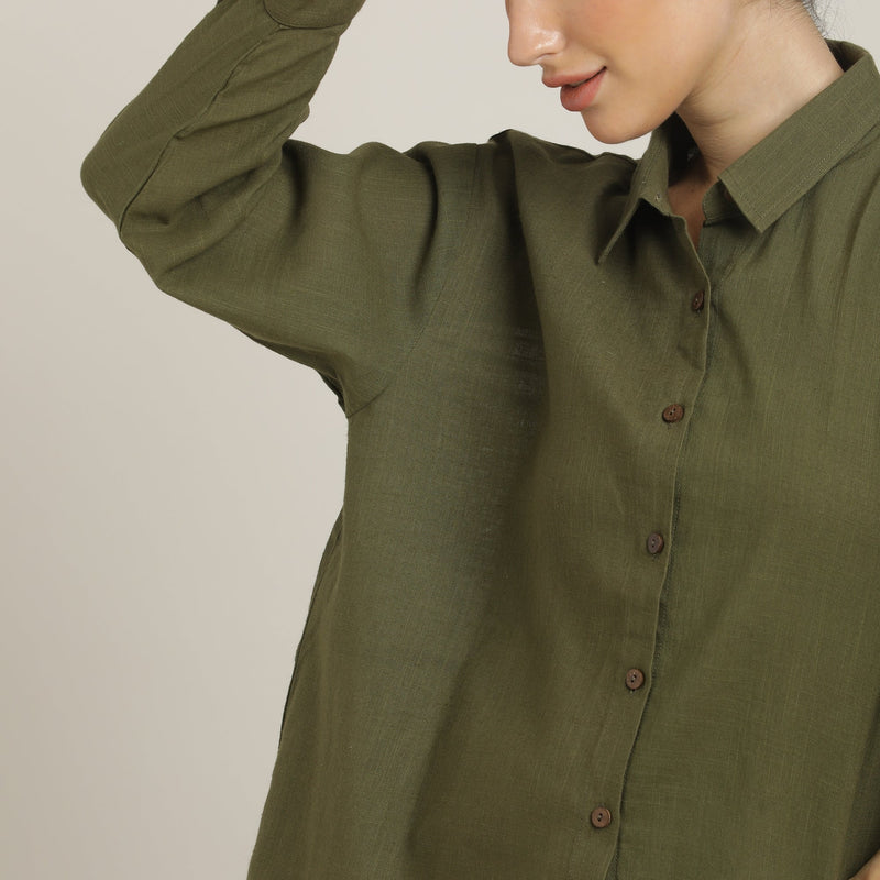 Oversized Shirt - Olive Green