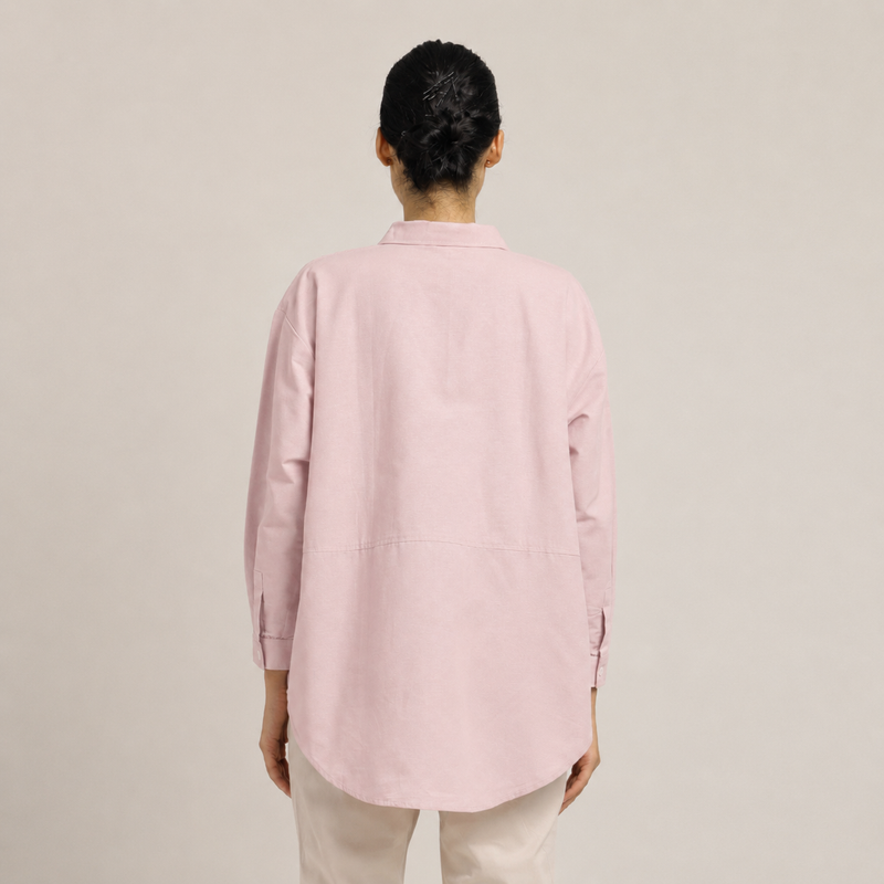 Oversized Shirt & Chinos - Pastel Pink & Beige