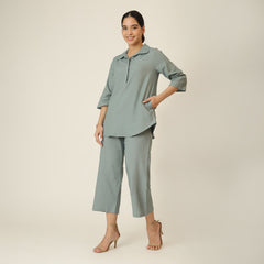 Skipper Collar Tunic - Agave Green