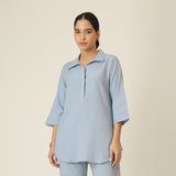Skipper Collar Tunic - Dusty Blue