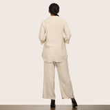 Skipper Collar Tunic Set of 2 - Tunic & Pants - Beige