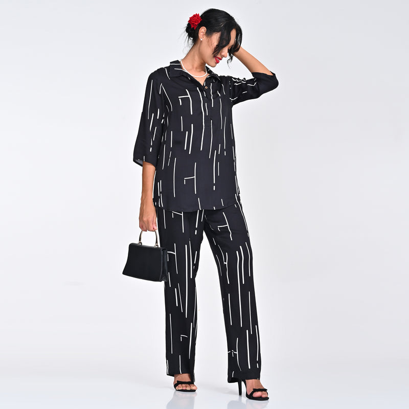 Skipper Collar Tunic - Black Cedar Print - Limited Edition
