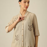 Dakota Co-ord Set - Greige With Embroidery