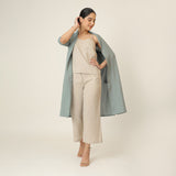 Dakota  Set of 3 - Long Shirt, Inner & Pants - Agave Green & Greige