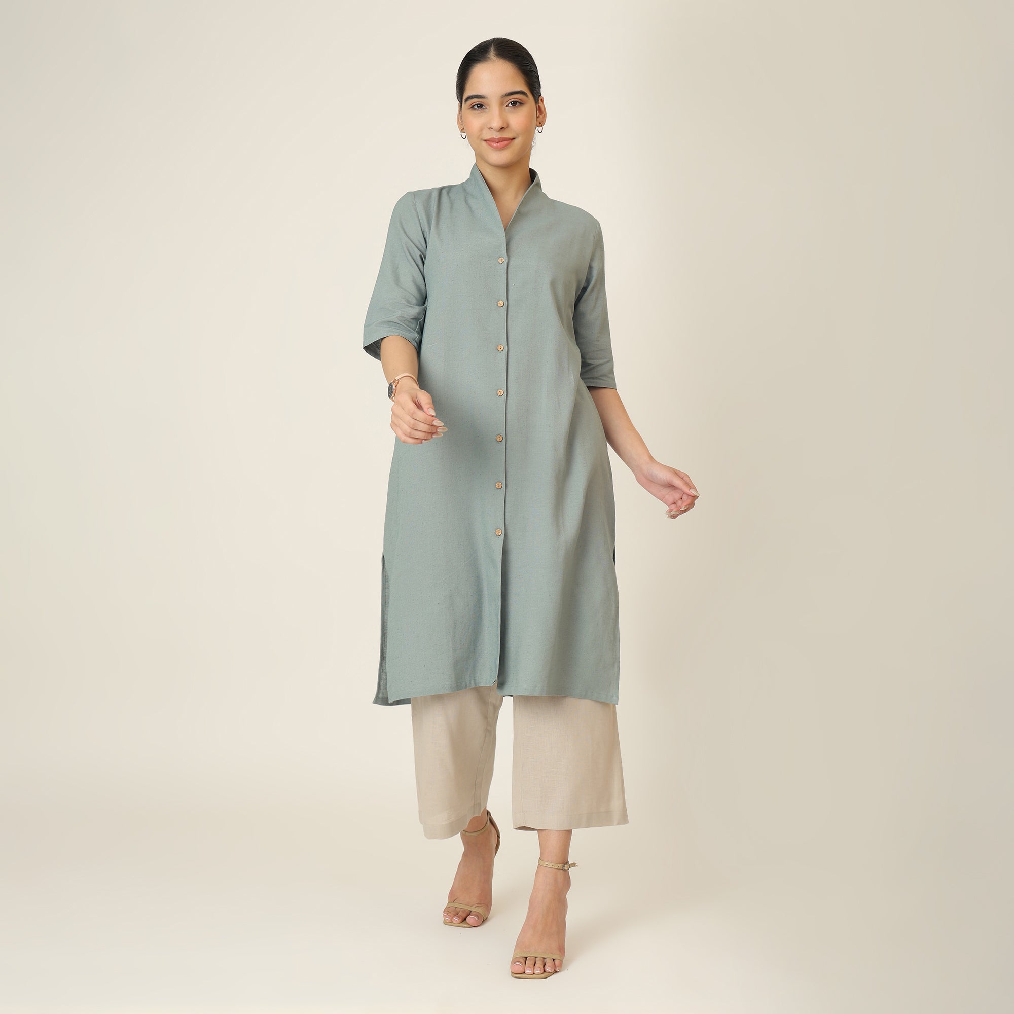 Dakota  Set of 3 - Long Shirt, Inner & Pants - Agave Green & Greige