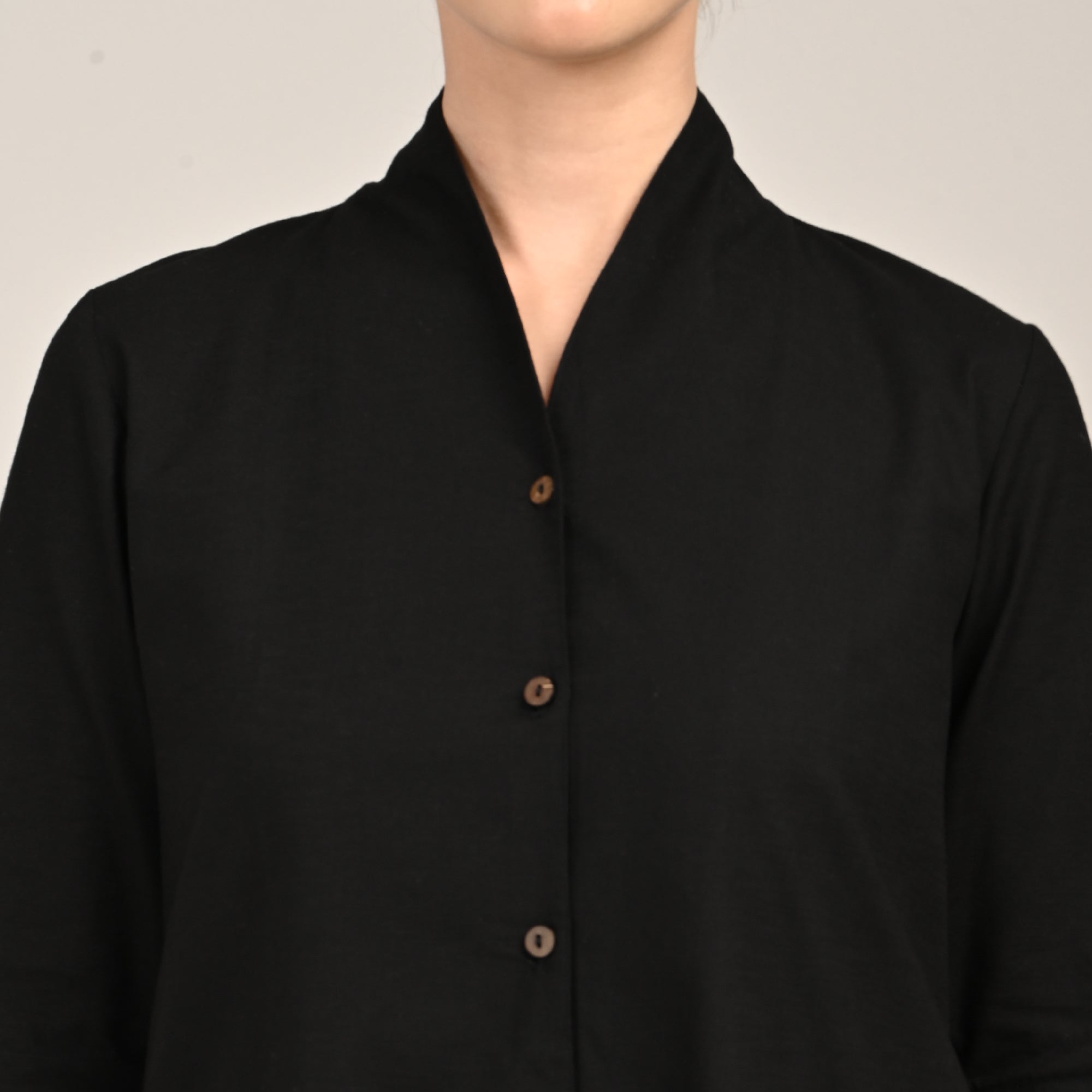 Dakota Set Of 2 - Long Shirt Jacket & Dress - Black & Beige