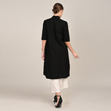 Dakota  Set of 3 - Long Shirt, Inner & Pants - Black & Ecru