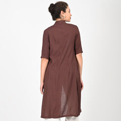 Dakota Set of 3 - Long Shirt, Inner & Pants - Coffee & Ecru