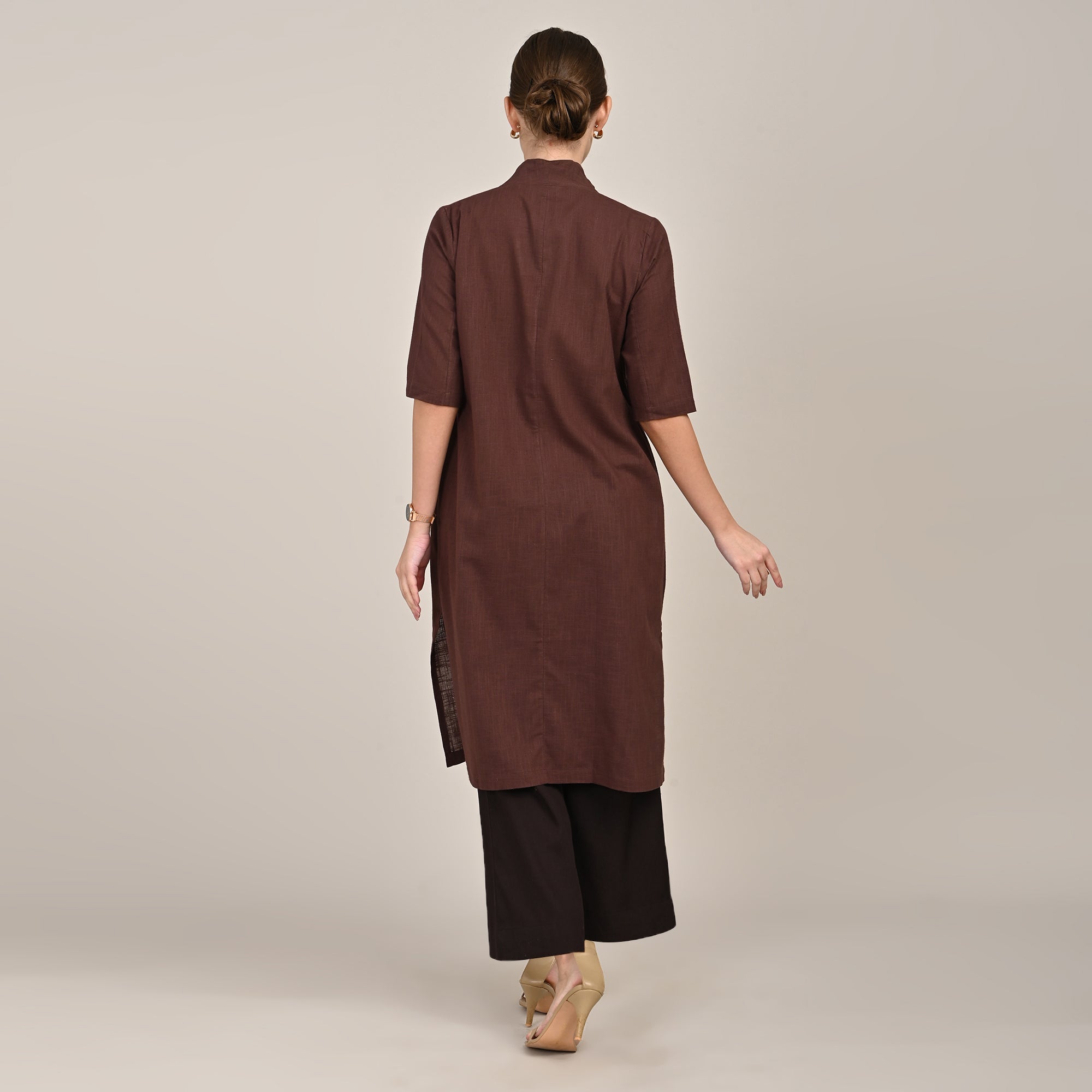 Dakota  Set of 3 - Long Shirt, Inner & Pants - Coffee & Mustard