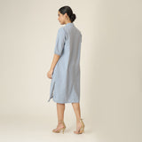 Dakota Long Shirt Jacket - Dusty Blue