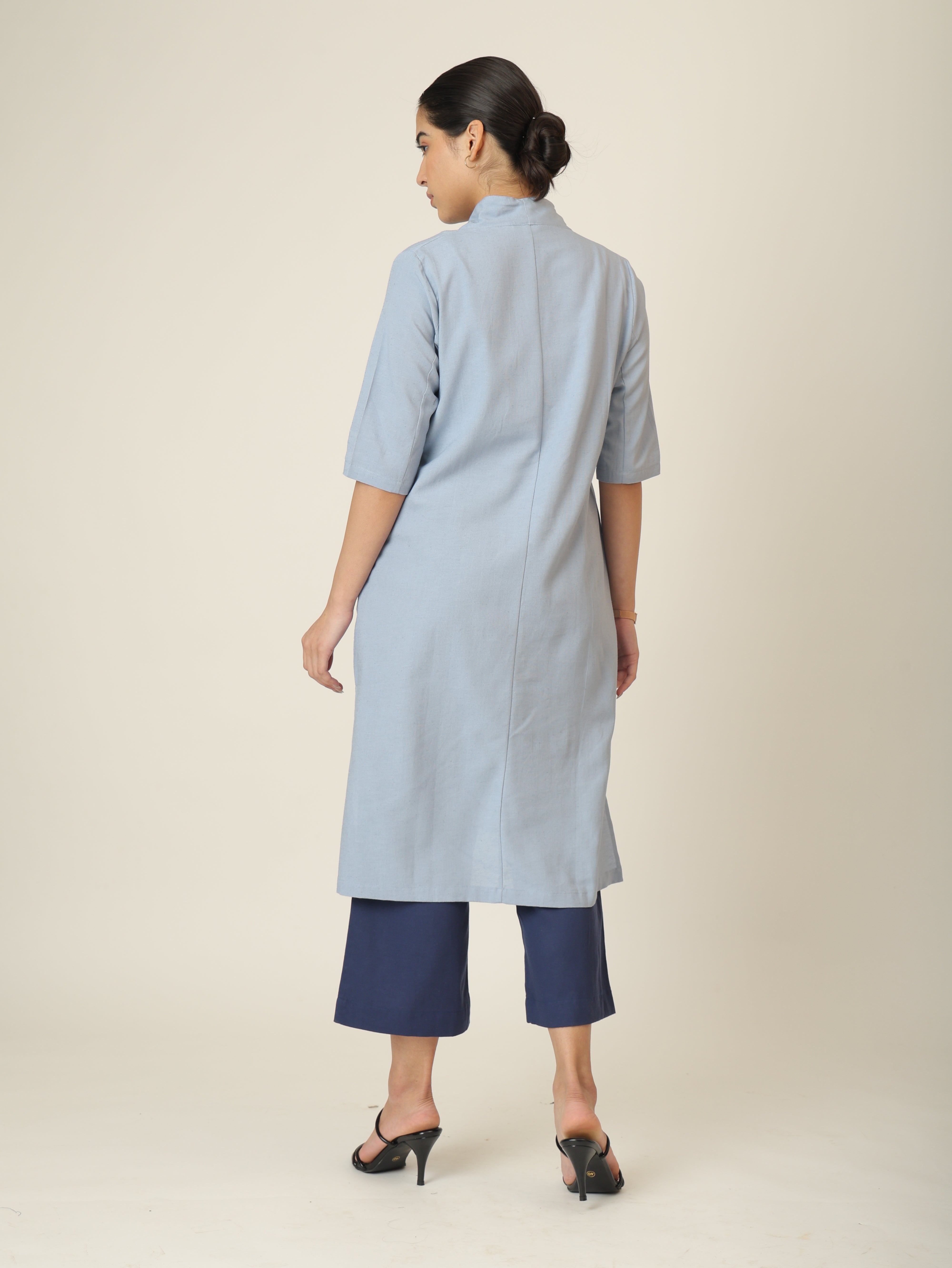 Dakota  Set of 3 - Long Shirt, Inner & Pants - Dusty Blue & Navy
