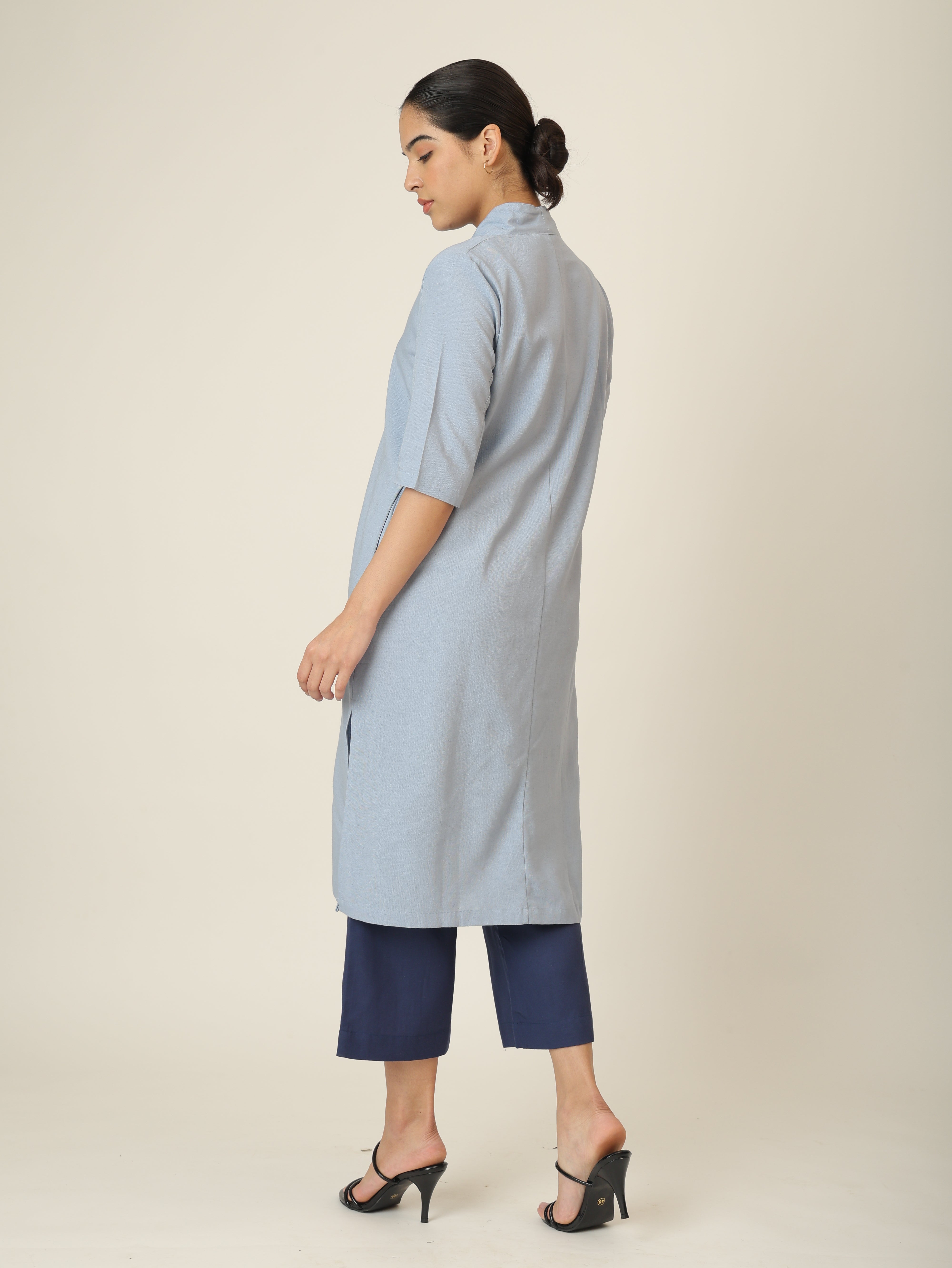Dakota  Set of 3 - Long Shirt, Inner & Pants - Dusty Blue & Navy