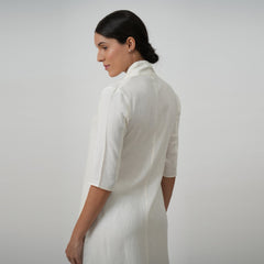 Dakota Long Shirt Jacket - Soft Textured White