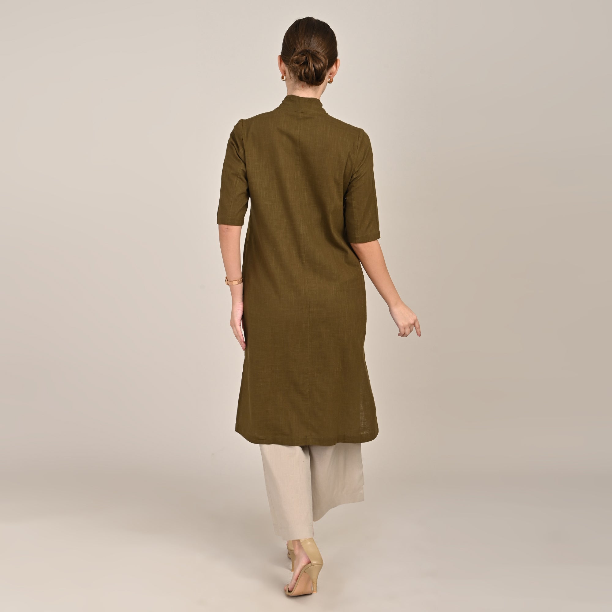 Dakota  Set of 3 - Long Shirt, Inner & Pants - Olive & Greige
