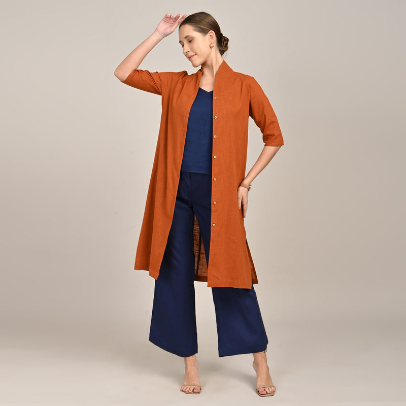 Dakota  Set of 3 - Long Shirt, Inner & Pants - Orange & Navy