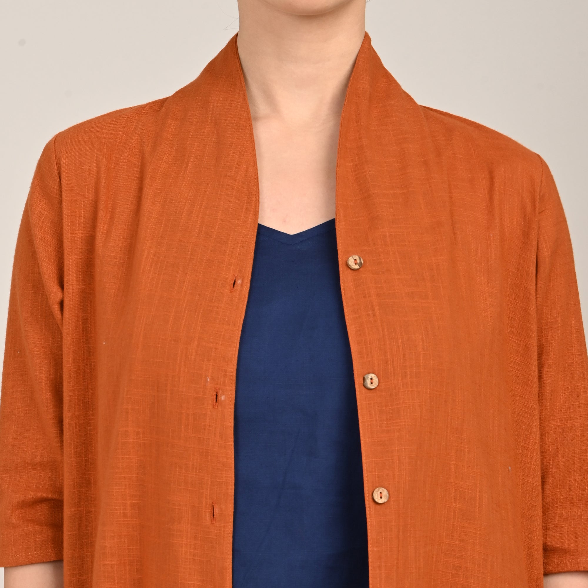 Dakota  Set of 3 - Long Shirt, Inner & Pants - Orange & Navy