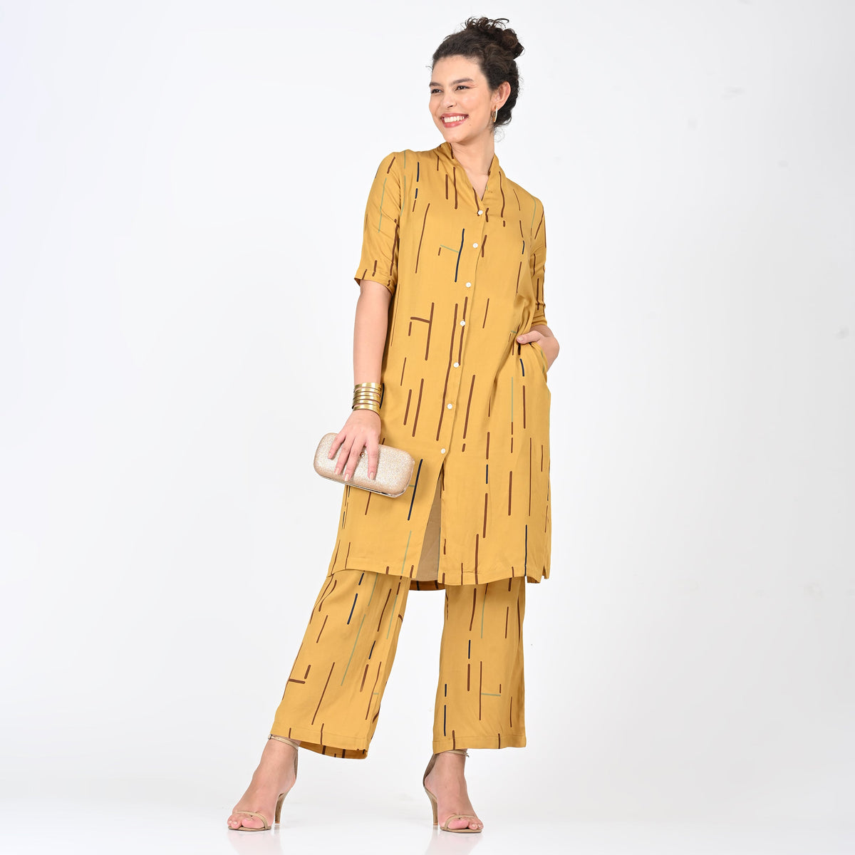 Dakota Co-ord Set - Mustard Cedar Print - Limited Edition