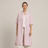 Dakota Shawl Collar Long Shirt Jacket - Pastel Pink