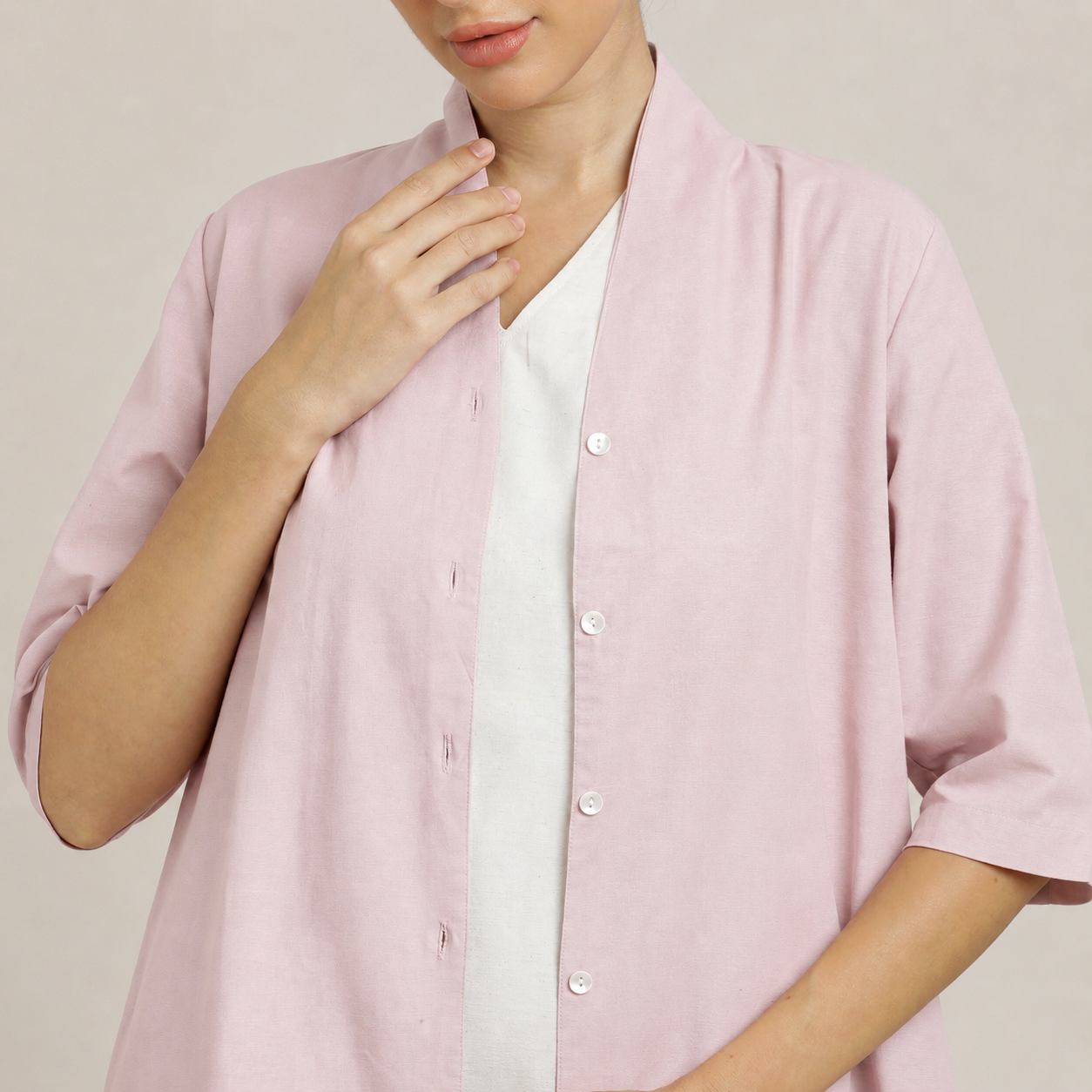 Dakota Dress & Jacket Set - Overlay & Midi Dress - Pastel Pink & Ecru