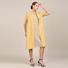 Dakota Set Of 2 - Long Shirt Jacket & Dress - Yellow & Greige