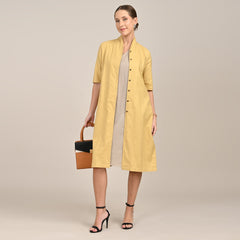 Dakota Set Of 2 - Long Shirt Jacket & Dress - Yellow & Greige