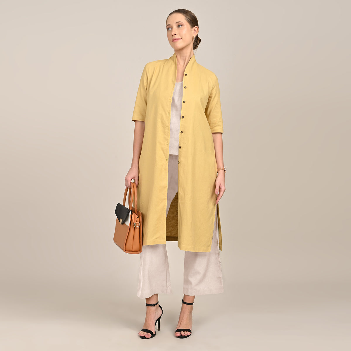 Dakota Long Shirt Jacket - Butter Yellow