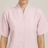 Klara Shawl Collar Top - Pastel Pink
