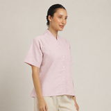 Klara Shawl Collar Top - Pastel Pink