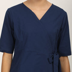 Evelyn Wrap Top - Navy Blue