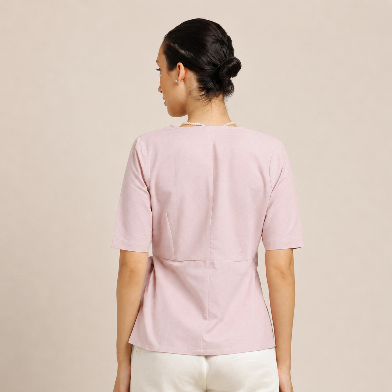 Evelyn Wrap Top - Pastel Pink
