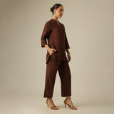 Nautica Co-ord Set Of 2 - Tunic & Pants - Coffee Brown