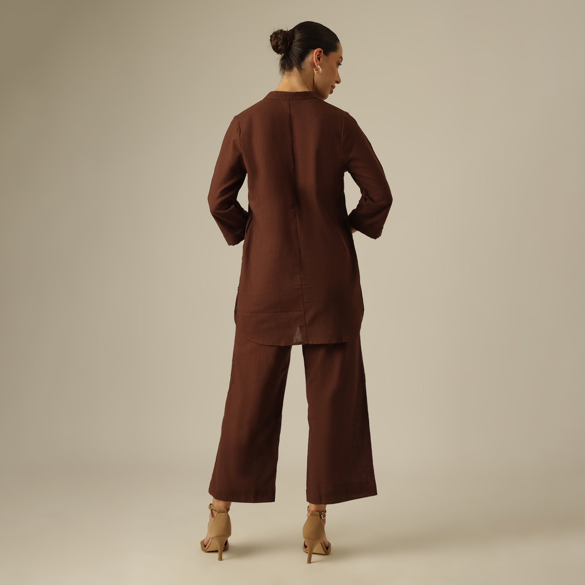 Nautica Co-ord Set Of 2 - Tunic & Pants - Coffee Brown