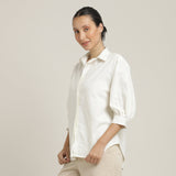 Flora Puff Sleeves Top - Ecru