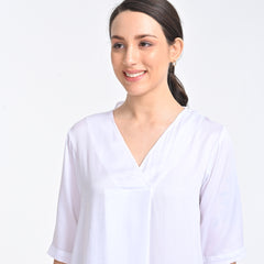 Diana Front Pleat Top - Ecru