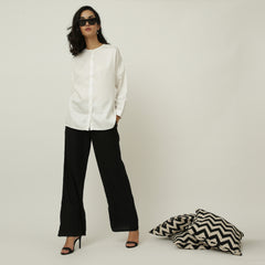 Uncollared Shirt - White