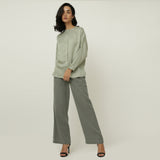 Uncollared Shirt - Sage Green